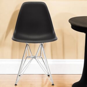 Black and Silver Steel Dining Side Chair