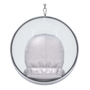 42" Silver Faux Leather Balloon Chair