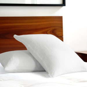 Set of Two Ivory Linen Pillowcases
