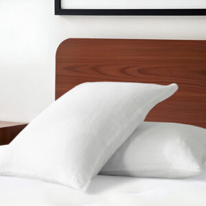 Set of Two Ivory Linen Pillowcases