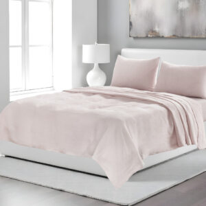 Four Piece Light Pink Linen Sheet Set
