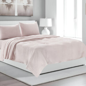 Four Piece Champagne Pink Linen Sheet Set