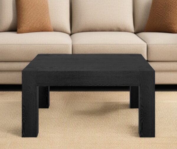 34" Black Wood Square Coffee Table