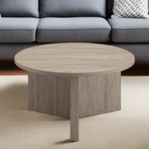 32" Gray Round Coffee Table