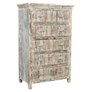 36" White Solid Wood Six Drawer Chest