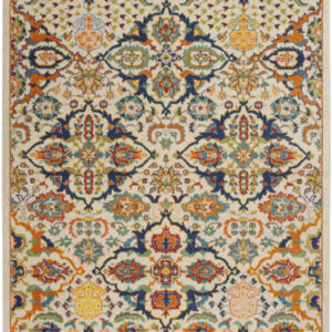 6' X 9' Ivory Floral Power Loom Area Rug