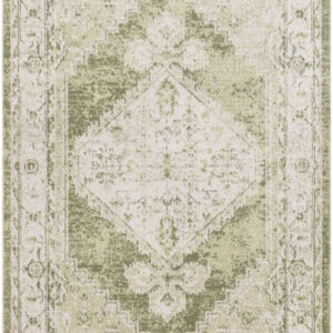 8' X 10' Sage Oriental Power Loom Distressed Washable Area Rug