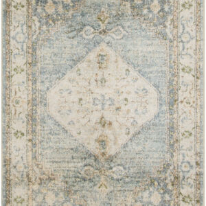 7' X 9' Gray Oriental Power Loom Distressed Washable Area Rug