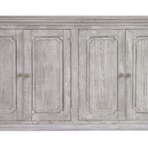 71" Sand Solid and Manufactured Wood Distressed Credenza