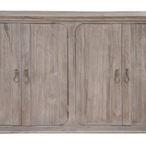 72" Sand Solid and Manufactured Wood Distressed Credenza