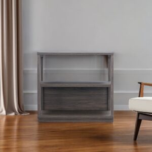 33" Brown Three Tier Standard Bookcase