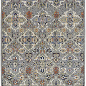 8' X 10' Green and Ivory Floral Power Loom Area Rug