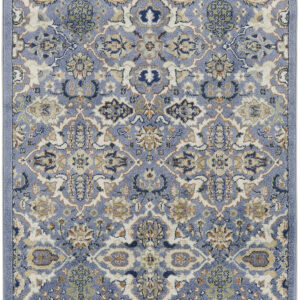 5' X 7' Green and Ivory Floral Power Loom Area Rug