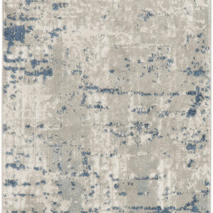 3' X 5' Blue and Gray Abstract Power Loom Area Rug