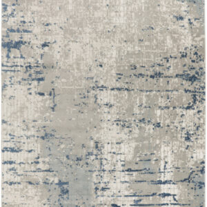 8' X 10' Blue and Gray Abstract Power Loom Area Rug
