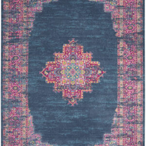 12' X 15' Blue Moroccan Power Loom Distressed Area Rug