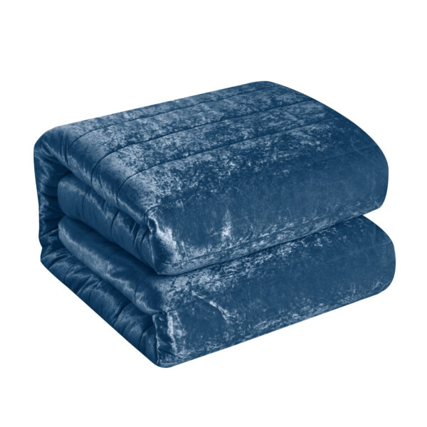 Navy Blue Twin Polyester 180 Thread Count Washable Down Comforter Set