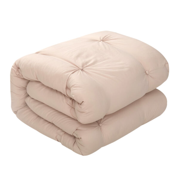 Blush King Polyester 180 Thread Count Washable Down Comforter Set