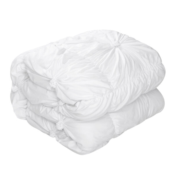 White Twin Polyester 180 Thread Count Washable Down Comforter Set