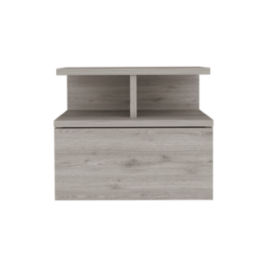 12" Light Gray Wood One Drawer Nightstand