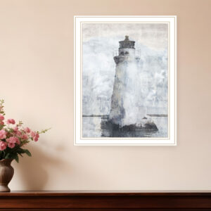 Lighthouse White Framed Print Wall Art