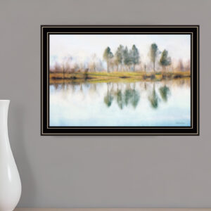 Lake Reflections Black Framed Print Wall Art