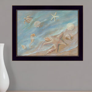 Seashore Star Black Framed Print Wall Art