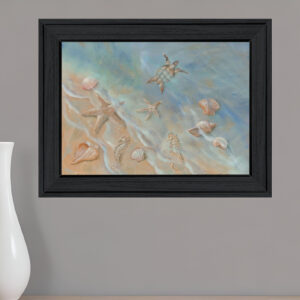 Seashore Star Black Framed Print Wall Art