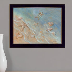 Seashore Star Black Framed Print Wall Art