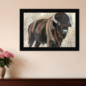 The Boss Bison Only Black Framed Print Wall Art