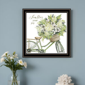 SCATTER YOUR JOY WITH FLOWERS Black Framed Print Wall Art