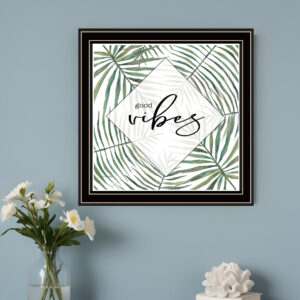 GOOD VIBES Black Framed Print Wall Art