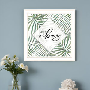 GOOD VIBES White Framed Print Wall Art