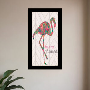 You are so loved Flamingo Black Framed Print Wall Art