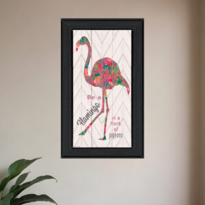 Be A Flamingo Black Framed Print Wall Art