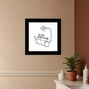 Empty Toilet Paper Roll Black Framed Print Wall Art