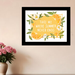 Take Me Where Summer Never Ends Black Framed Print Wall Art