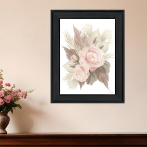 BOHEMIAN BOUQUET Black Framed Print Wall Art