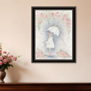 Georgia In The Rain Black Framed Print Wall Art