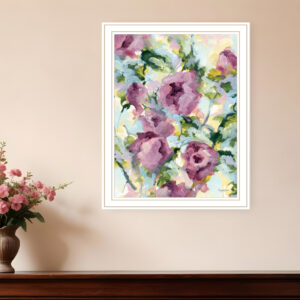 Abstract Floral White Framed Print Wall Art