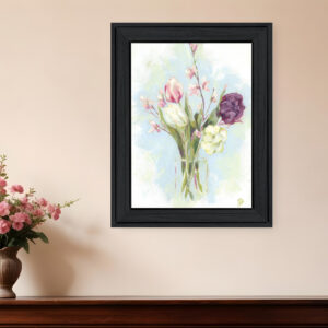 Flower Farm Bouquet Black Framed Print Wall Art