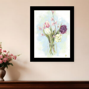 Flower Farm Bouquet Black Framed Print Wall Art