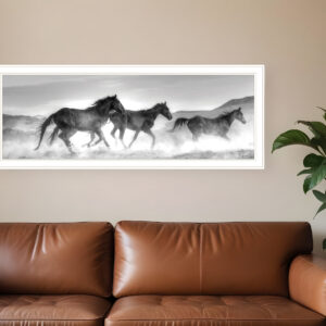 Horses Rolling By White Framed Print Wall Art
