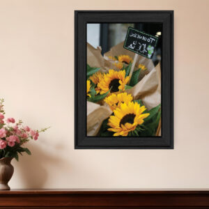 Sunflower Bouquet Black Framed Print Wall Art