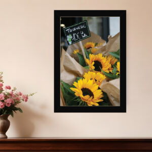 Sunflower Bouquet Black Framed Print Wall Art