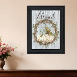 Blessed Wreath Black Framed Print Wall Art