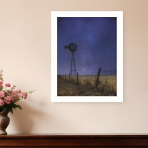 Starlit Night White Framed Print Wall Art