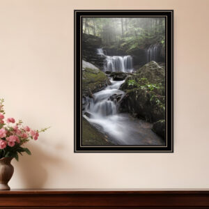 Ricketts Waterfall Black Framed Print Wall Art