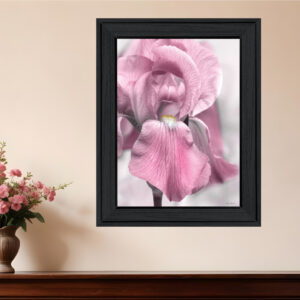 Pink Iris Black Framed Print Wall Art