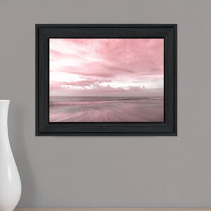 Pink Beach Emotions Black Framed Print Wall Art